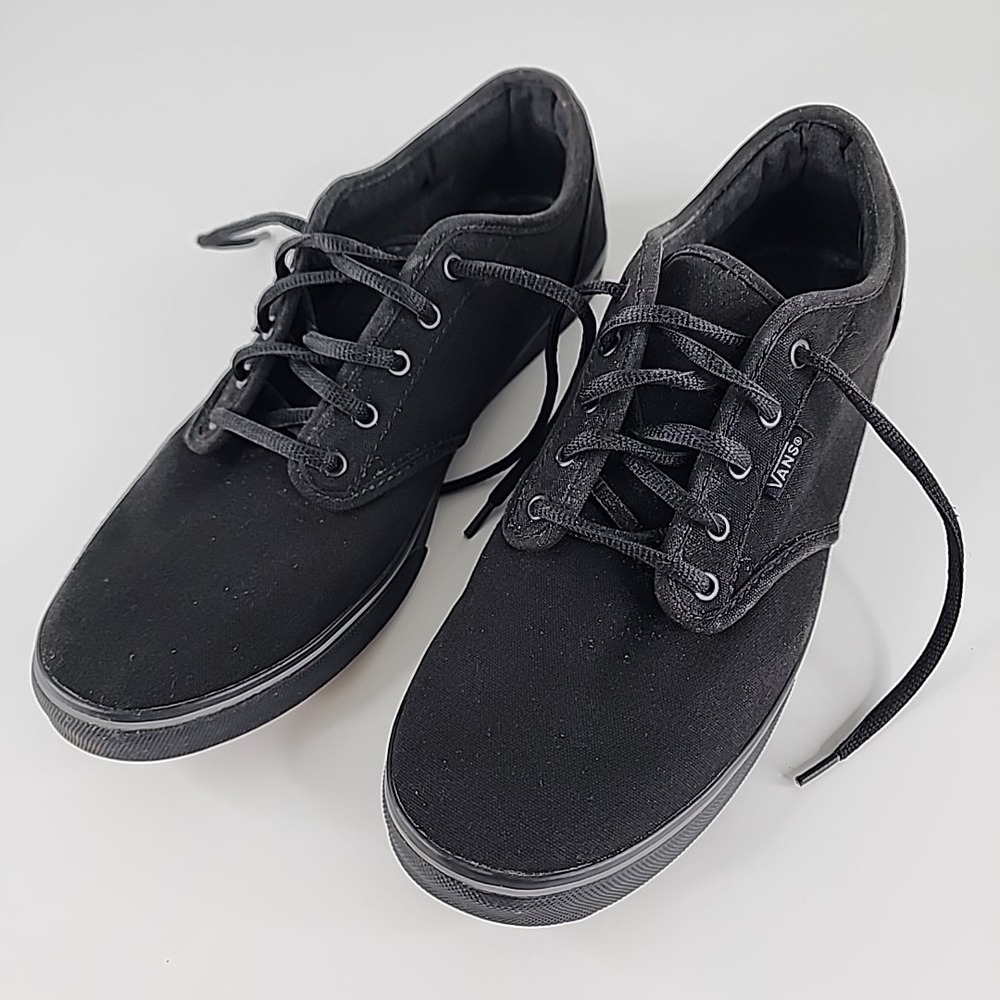 Vans Atwood Deluxe‎ Sneakers Women's 10 Black On Black Low Top Lace Up Skater